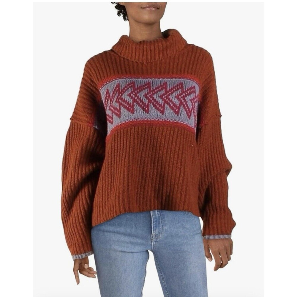 Free People Sweater Women Size Small Oversized Greater Than Cowl Neck Pele Combo